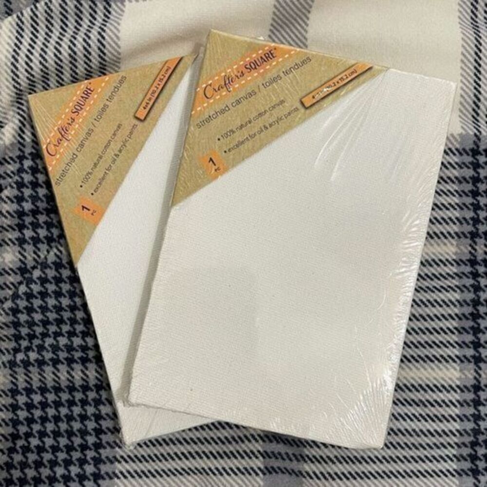 NWT Set‎ of 2 4x6 blank stretched canvas